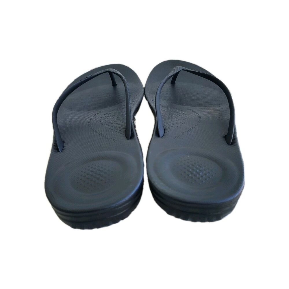 FitFlop IQushion Flip Flops Womens 8 black Ergonomic Comfort Sandals Minimalist - Picture 5 of 9